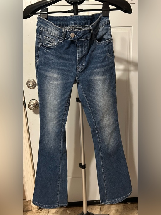Denim - Women’s Mid Wash Blue Flare Jeans